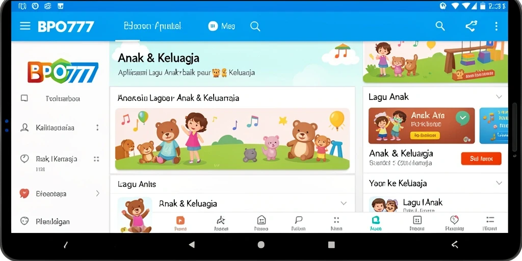 Antarmuka BPO777 yang menarik untuk Lagu Anak.