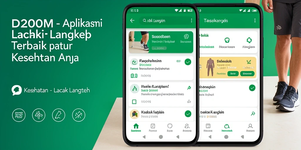 Tampilan antarmuka D200M yang modern dan fungsional untuk lacak langkah.