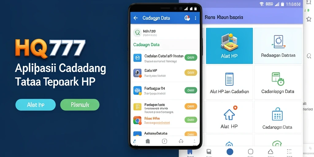 Tampilan antarmuka HQ777 yang sederhana untuk cadangan data.