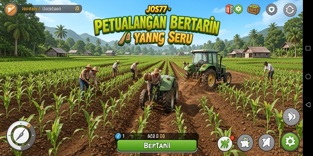 Tampilan antarmuka game JOS77 dalam aktivitas bertani.