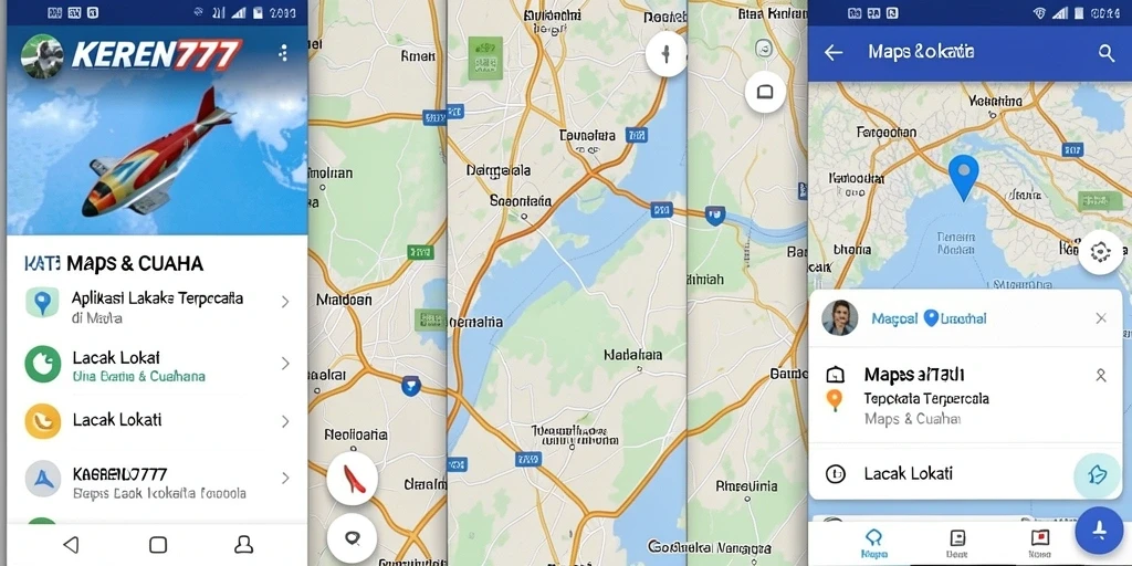 Tampilan antarmuka aplikasi KEREN777 untuk pelacakan lokasi yang intuitif.