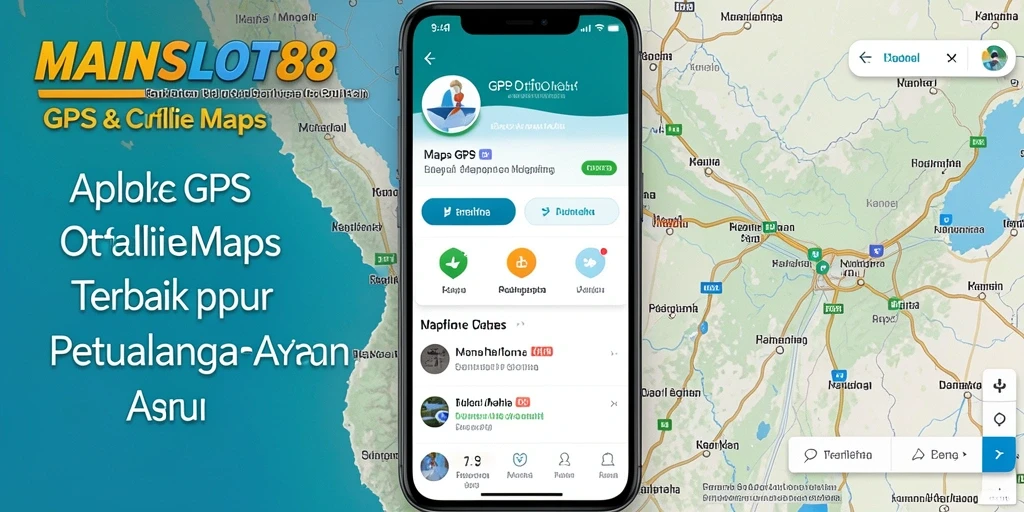Tampilan antarmuka aplikasi GPS Offline Maps yang intuitif dan informatif.