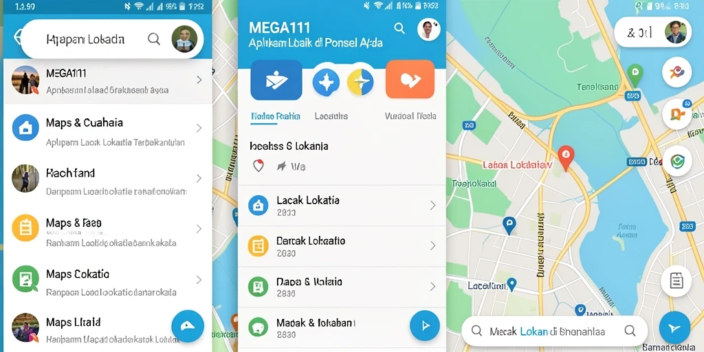 Tampilan antarmuka MEGA111 dengan fitur lacak lokasi yang intuitif.