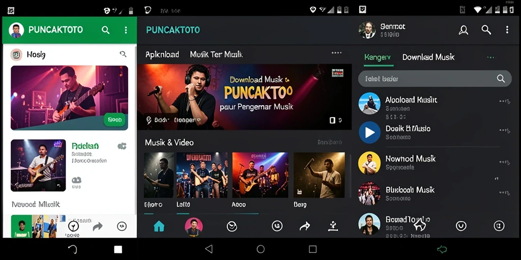 Antarmuka PUNCAKTOTO yang menarik untuk Download Musik.