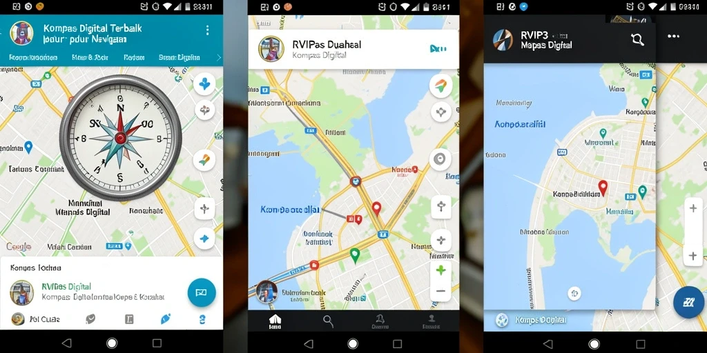Antarmuka RVIP3 yang intuitif untuk navigasi kompas digital.