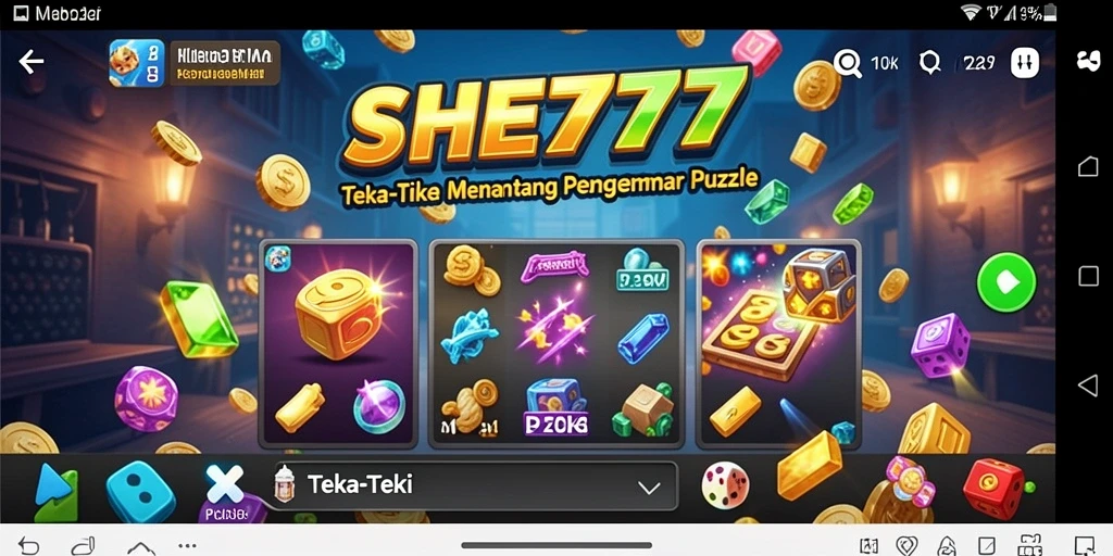 Tampilan antarmuka SHE777 dengan berbagai jenis teka-teki yang menantang.