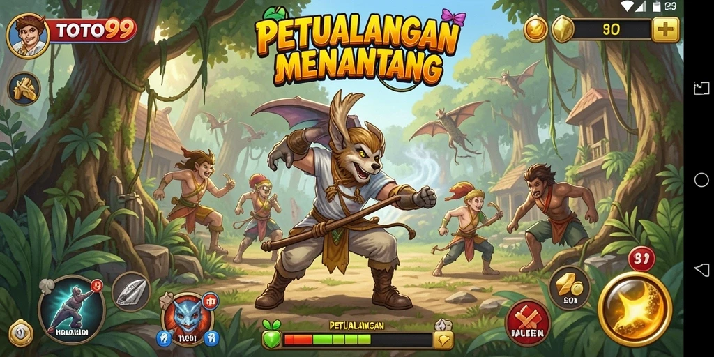 Tampilan antarmuka TOTO99 yang dinamis dan penuh warna.